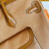 H Factory Bags Birkin Cargo Swift Leather & Canvas Golden Brown Silver Hardware 35cm Full Handmade