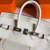 H Factory Bags Birkin Cargo Swift Leather & Canvas Cream White Silver Hardware 25cm Full Handmade