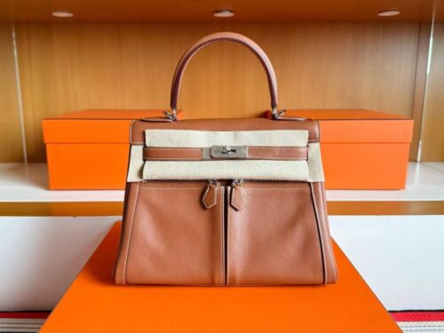 2025-12-29_110909_338-1024x785-1 H Factory Bags Kelly Lakis Swift Leather Gold Brown Silver Hardware 28cm Full Handmade