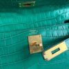 H Factory Bags Kelly Matte Porosus Crocodile Bamboo Green Gold Hardware 28cm Full Handmade