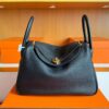 H Factory Bags Lindy TC Leather CK89 Black Gold Hardware 30cm Full Handmade