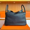 H Factory Bags Lindy TC Leather CK89 Black Gold Hardware 30cm Full Handmade