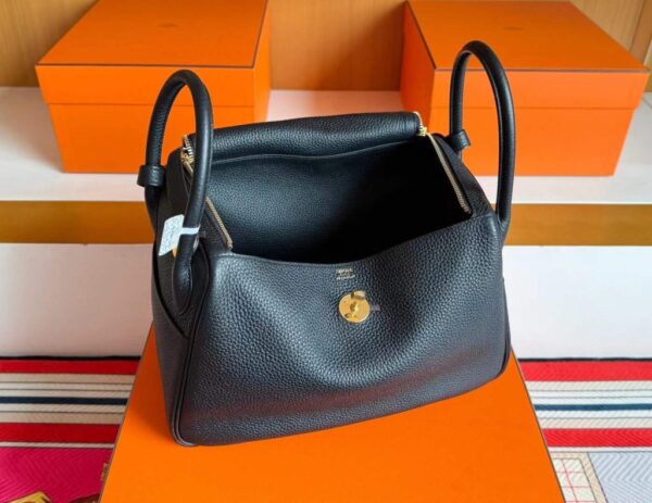 H Factory Bags Lindy TC Leather CK89 Black Gold Hardware 30cm Full Handmade