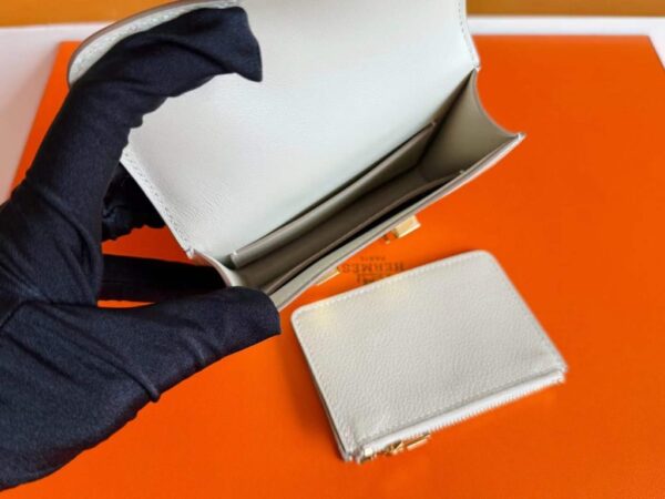 H Factory Bags Constance Slim Evercolor Leather Cream White Gold Hardware 12.5cm Full Handmade