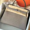 H Factory Bags Kelly Togo Leather M8 Medium Grey Silver Hardware 28cm Full Handmade