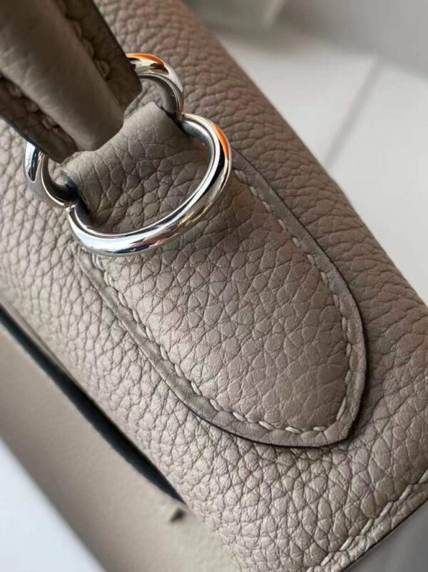 H Factory Bags Kelly Togo Leather M8 Medium Grey Silver Hardware 28cm Full Handmade