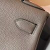 H Factory Bags Kelly Togo Leather M8 Medium Grey Silver Hardware 28cm Full Handmade