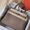 H Factory Bags Kelly Togo Leather CK18 Etoupe Grey Silver Hardware 28cm Full Handmade