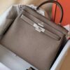 H Factory Bags Kelly Togo Leather CK18 Etoupe Grey Silver Hardware 28cm Full Handmade