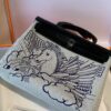 2026-01-05_143927_701-768x1024-1 H Factory Bags Herbag Canvas & Hunter Leather Horse Drawing Black Silver Hardware 31cm Full Handmade