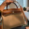 2026-01-05_143952_804-768x1024-1 H Factory Bags Herbag Canvas & Hunter Leather Cream White & Tea Brown Silver Hardware 31cm Full Handmade