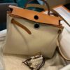 2026-01-05_143954_718-768x1024-1 H Factory Bags Herbag Canvas & Hunter Leather Cream White & Tea Brown Silver Hardware 31cm Full Handmade