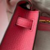 H Factory Bags Mini Kelly Chever Leather Peach Pink Gold Hardware 19cm Full Handmade
