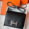 H Factory Bags Constance Epsom Leather CK89 Black Silver Hardware 18cm Full Handmade