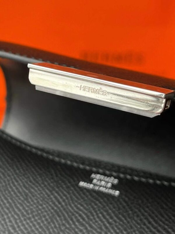 H Factory Bags Constance Epsom Leather CK89 Black Silver Hardware 18cm Full Handmade