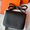 H Factory Bags Constance Epsom Leather CK89 Black Silver Hardware 18cm Full Handmade