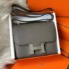 H Factory Bags Constance Epsom Leather Deep Grey Silver Hardware 18cm Full Handmade
