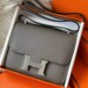 H Factory Bags Constance Epsom Leather Deep Grey Silver Hardware 18cm Full Handmade