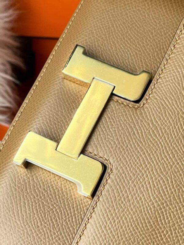 H Factory Bags Constance Epsom Leather Chestnut Brwon Gold Hardware 18cm Full Handmade