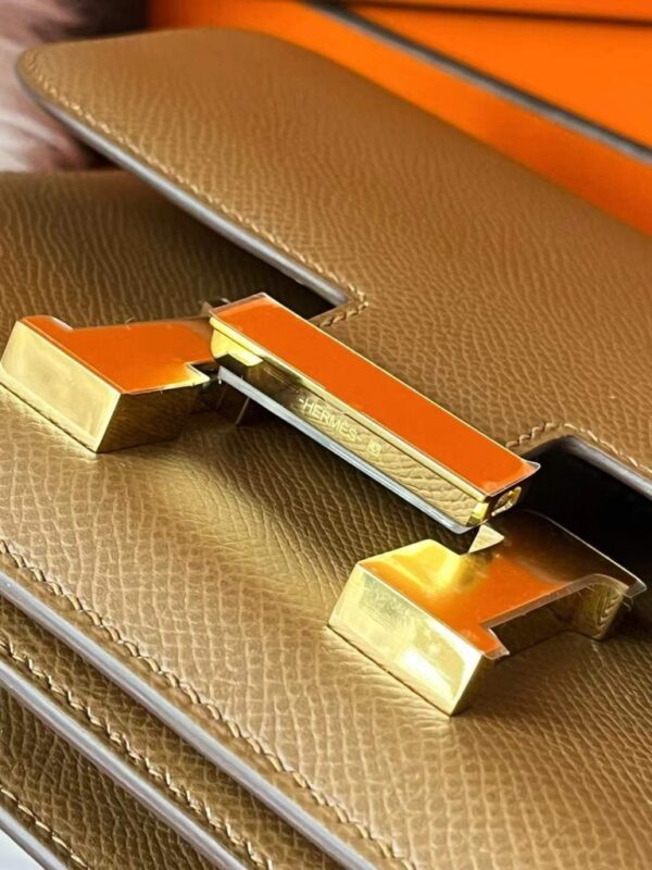 H Factory Bags Constance Epsom Leather Chestnut Brwon Gold Hardware 18cm Full Handmade