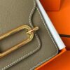 H Factory Bags Roulis Evercolor Leather Etoupe Grey Gold Hardware 18cm Full Handmade