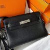 H Factory Bags Kelly Messenger Togo Leather CK89 Black Silver Hardware 25cm Full Handmade