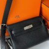 H Factory Bags Kelly Messenger Togo Leather CK89 Black Silver Hardware 25cm Full Handmade