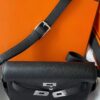 H Factory Bags Kelly Messenger Togo Leather CK89 Black Silver Hardware 25cm Full Handmade