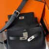 H Factory Bags Kelly Messenger Togo Leather CK89 Black Silver Hardware 25cm Full Handmade