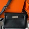 H Factory Bags Kelly Messenger Togo Leather CK89 Black Silver Hardware 25cm Full Handmade