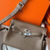 H Factory Bags Kelly Messenger Togo Leather CK18 Etoupe Grey Silver Hardware 25cm Full Handmade