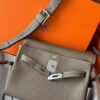 H Factory Bags Kelly Messenger Togo Leather CK18 Etoupe Grey Silver Hardware 25cm Full Handmade