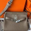 H Factory Bags Kelly Messenger Togo Leather CK18 Etoupe Grey Silver Hardware 25cm Full Handmade