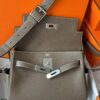 H Factory Bags Kelly Messenger Togo Leather CK18 Etoupe Grey Silver Hardware 25cm Full Handmade