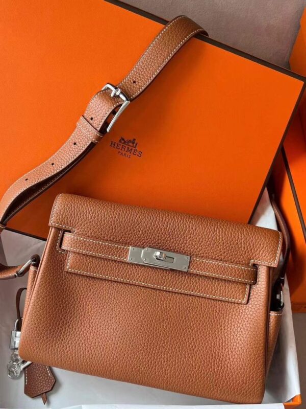 2026-01-06_105817_766-768x1024-1 H Factory Bags Kelly Messenger Togo Leather Gold Brown Silver Hardware 25cm Full Handmade