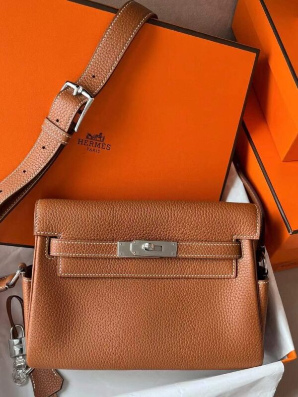 2026-01-06_105821_213-768x1024-1 H Factory Bags Kelly Messenger Togo Leather Gold Brown Silver Hardware 25cm Full Handmade