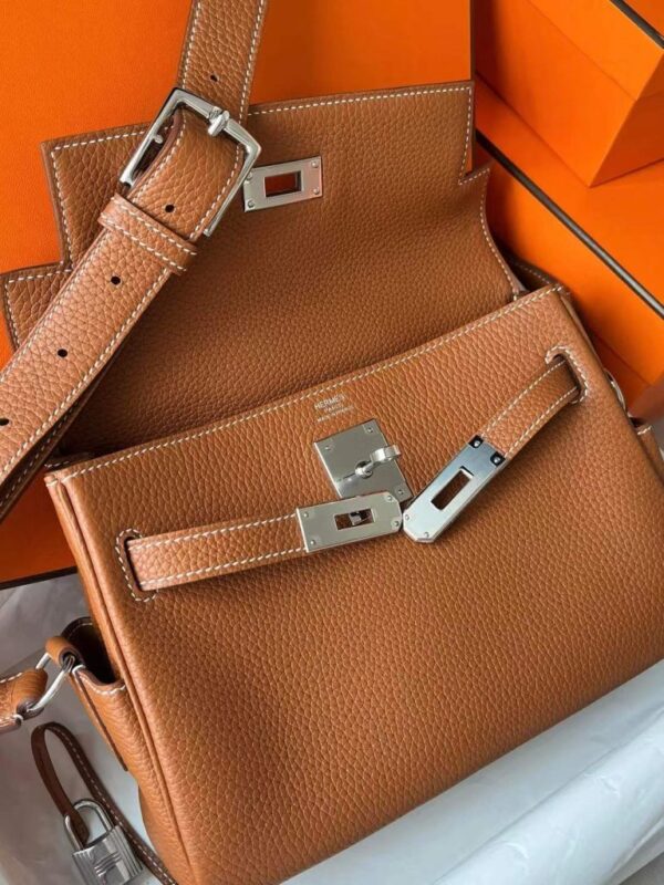 2026-01-06_105830_245-768x1024-1 H Factory Bags Kelly Messenger Togo Leather Gold Brown Silver Hardware 25cm Full Handmade