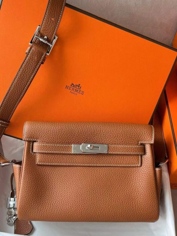2026-01-06_105841_094-768x1024-1 H Factory Bags Kelly Messenger Togo Leather Gold Brown Silver Hardware 25cm Full Handmade