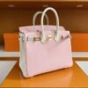 H Factory Bags Birkin Chever Leather Cream Pink & White Gold Hardware 25cm Full Handmade
