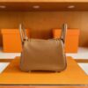 H Factory Bags Mini Lindy Togo Leather CK37 Golden Brown Gold Hardware 20cm Full Handmade
