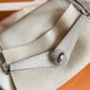 H Factory Bags Mini Lindy Togo Leather Cream White Silver Hardware 20cm Full Handmade