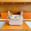 H Factory Bags Mini Lindy Togo Leather Light Pink Silver Hardware 20cm Full Handmade