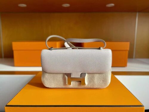 H Factory Bags Constance To go Epsom Leather Light Sakura Pink Silver Hardware 21cm Full Handmade