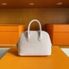 H Factory Bags Mini Bolide Chever Leather Pinkish White Silver Hardware 18cm Full Handmade