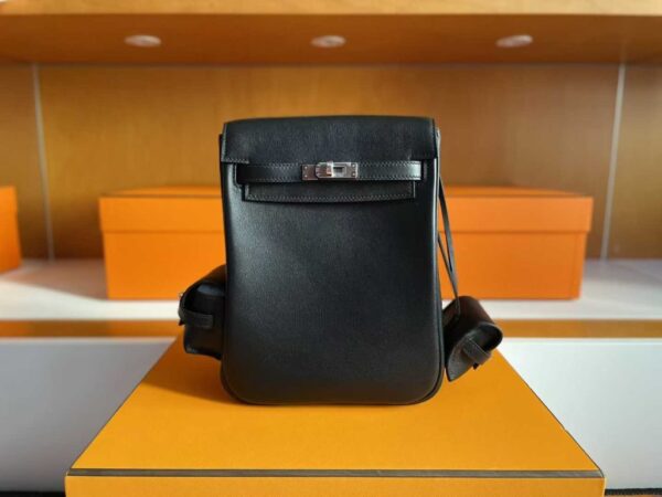 H Factory Bags Hac a Dos Togo Leather CK89 Black Silver Hardware 18cm Full Handmade