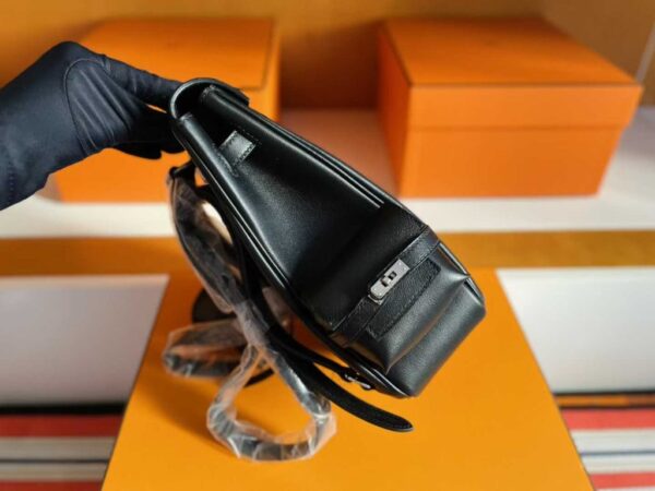 H Factory Bags Hac a Dos Togo Leather CK89 Black Silver Hardware 18cm Full Handmade