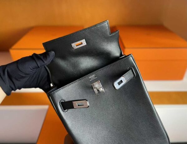 H Factory Bags Hac a Dos Togo Leather CK89 Black Silver Hardware 18cm Full Handmade