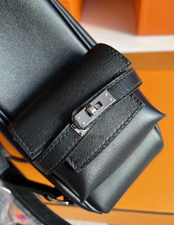 H Factory Bags Hac a Dos Togo Leather CK89 Black Silver Hardware 18cm Full Handmade