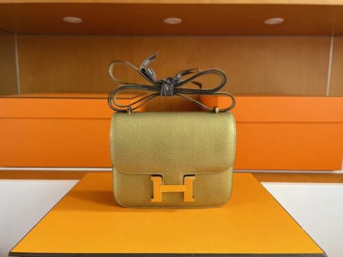 H Factory Bags Roulis Evercolor Leather Golden Gold Hardware 18cm Full Handmade