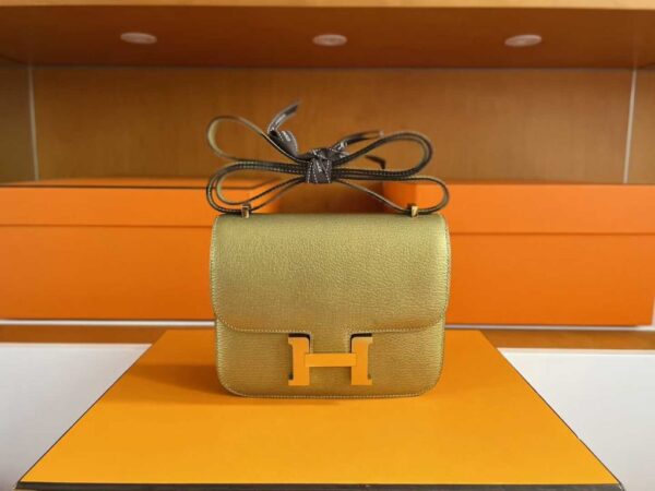 H Factory Bags Roulis Evercolor Leather Golden Gold Hardware 18cm Full Handmade